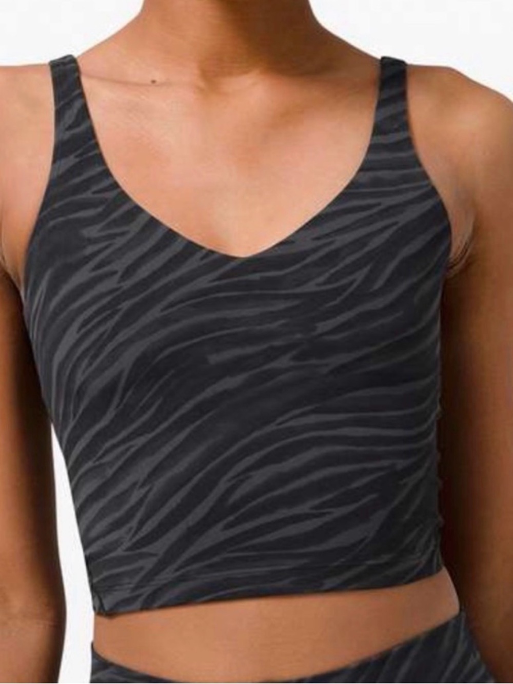lululemon athletica Black Zebra-Print align tank top. build in bra. size 2